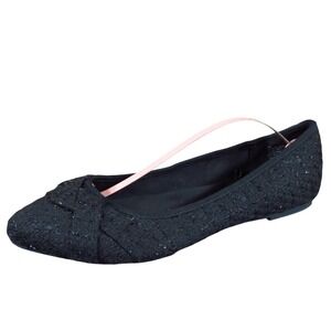 Seychelles Women Ballet Flat Size 9 Wide Casual Dress Black Sequin Textile